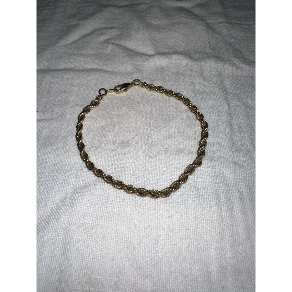 Korea Stamped Rope Chain Gold Coated Braided Bracelet